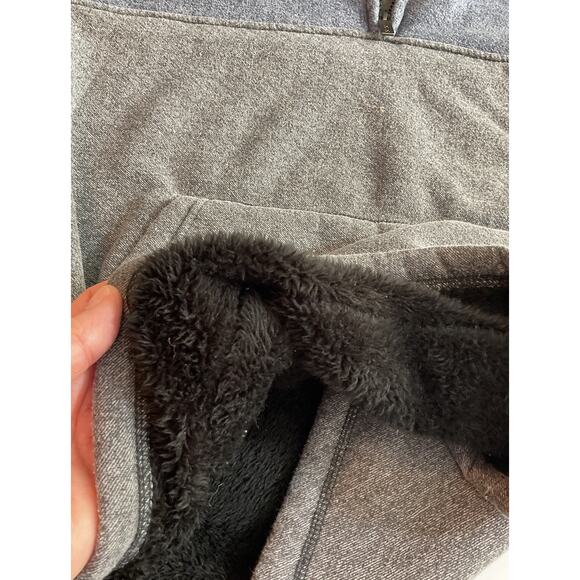Navy Yard Hoodie 1/4 Zip Faux Fur Lined Gray Large - Picture 7 of 7